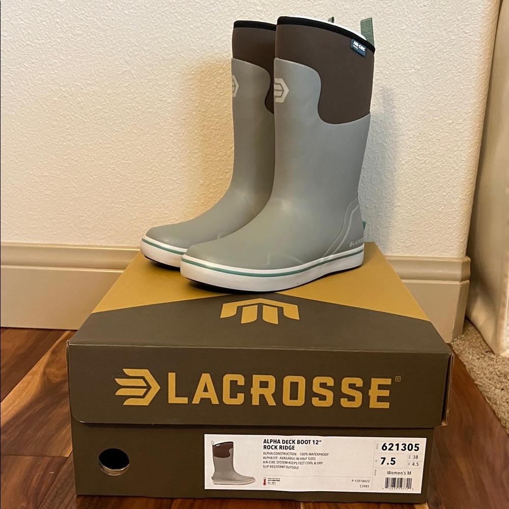 LaCrosse Waterproof Deck 12" Boots Rock Ridge Womens 7.5